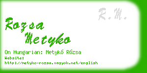rozsa metyko business card