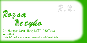 rozsa metyko business card